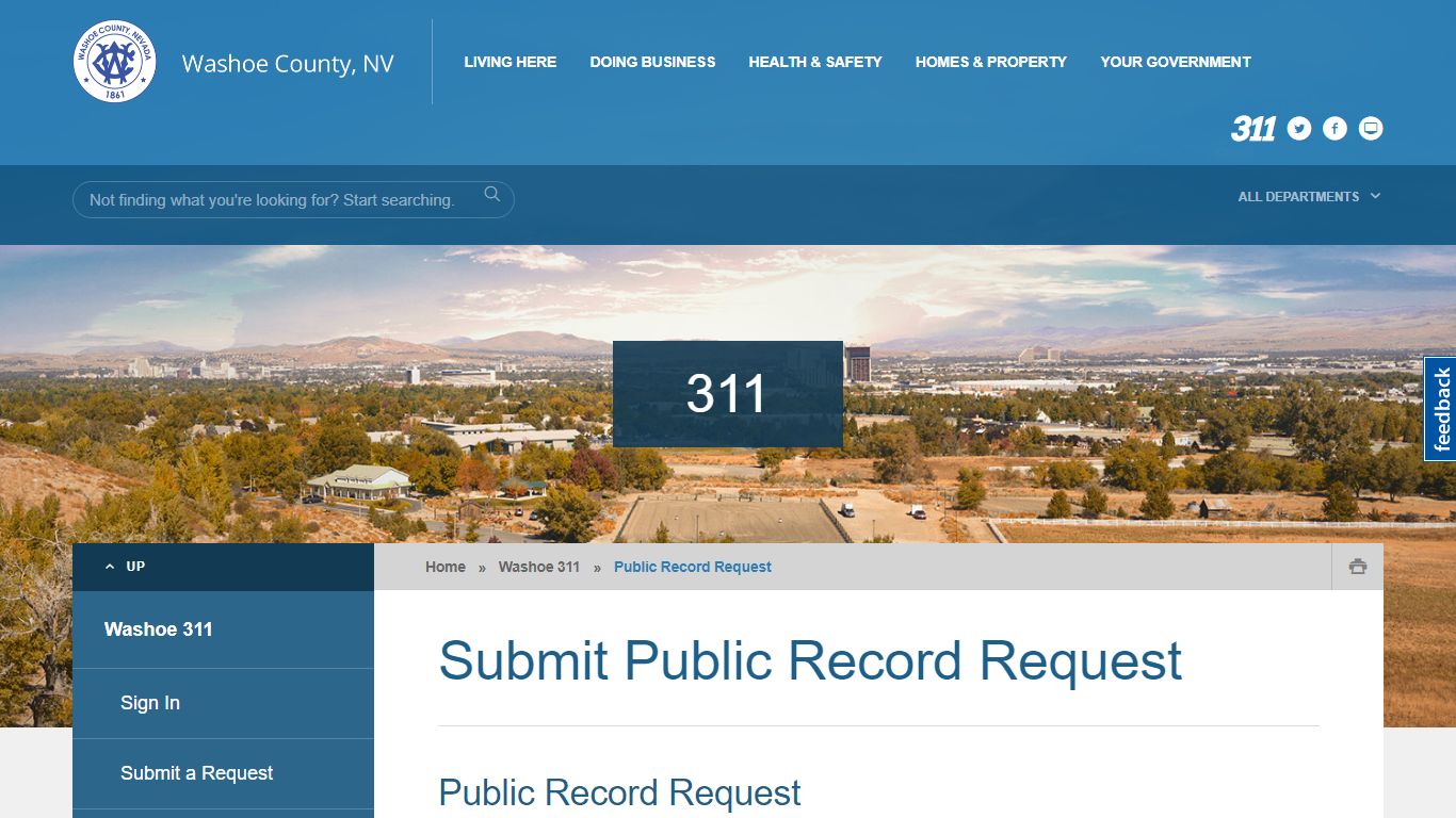 Public Records Request - Washoe County